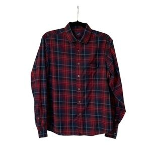 UNTUCKit Red Blue Casual Button Up Shirt Men’s Long Sleeve Plaid Cotton Size M